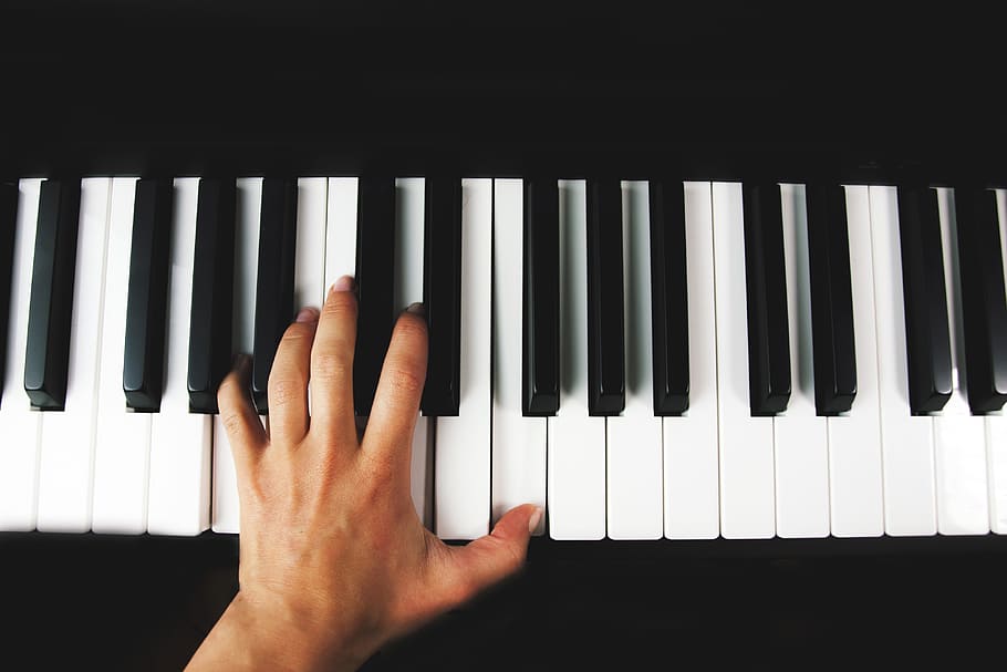 Man playing piano keyboard, various, music, musical Instrument