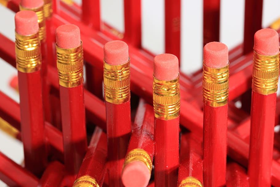 pencil, superglue, pointless, hexastix, eraser, writing, office HD wallpaper