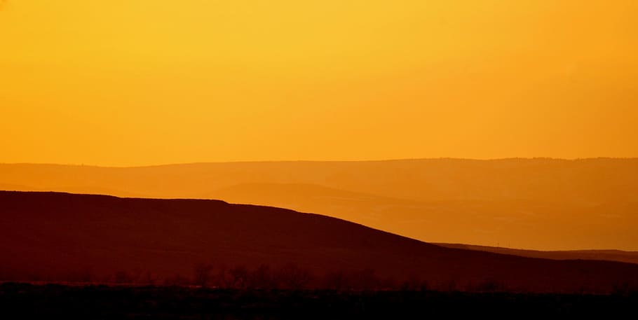 sunset, landscape, twilight, dusk, sunshine, sky, colorful HD wallpaper