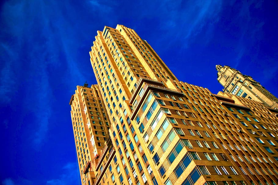 low angle photo of concrete structure, architecture, skyscraper HD wallpaper