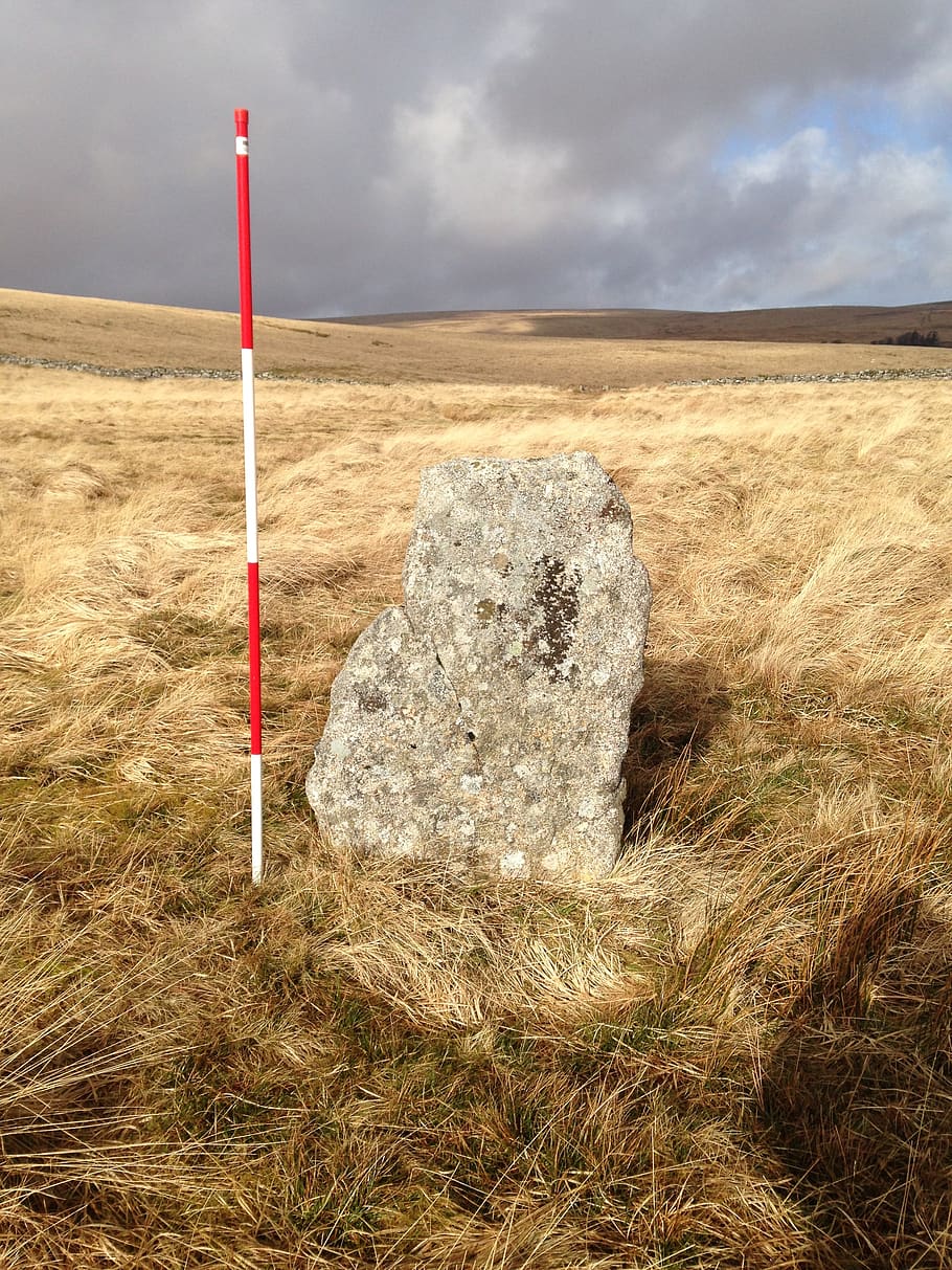 dartmoor, stone, monolith, landscape, uk, granite, devon, rock, HD wallpaper