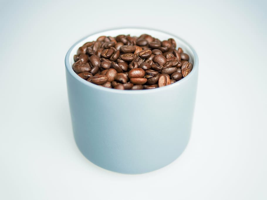 coffee, beans, cup, mug, porcelain, coffee bean, drink, brown HD wallpaper