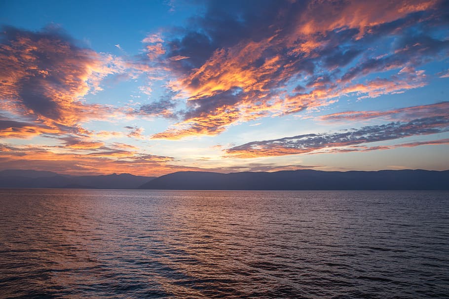 beach, clouds, dawn, dusk, nature, ocean, outdoors, sea, seascape HD wallpaper