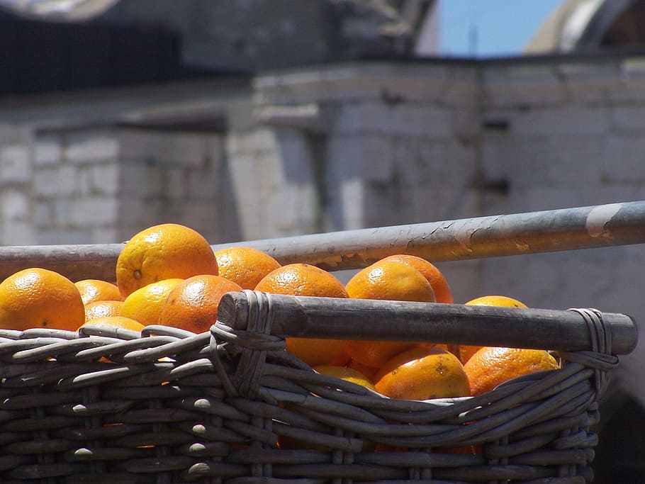 Oranges, Fruit, Afternoon, food, freshness, basket, ripe, food and drink HD wallpaper