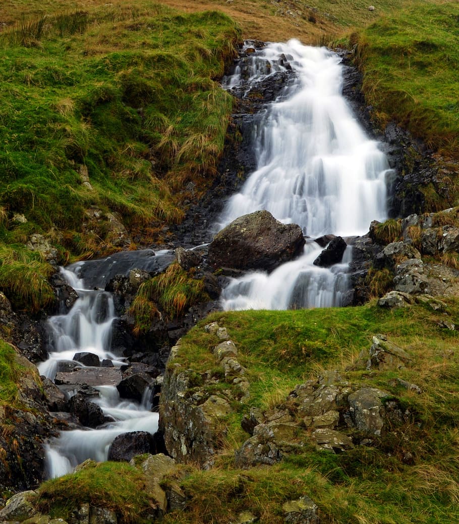 waterfall, skye, island, scotland, isle, nature, scottish, travel, HD wallpaper