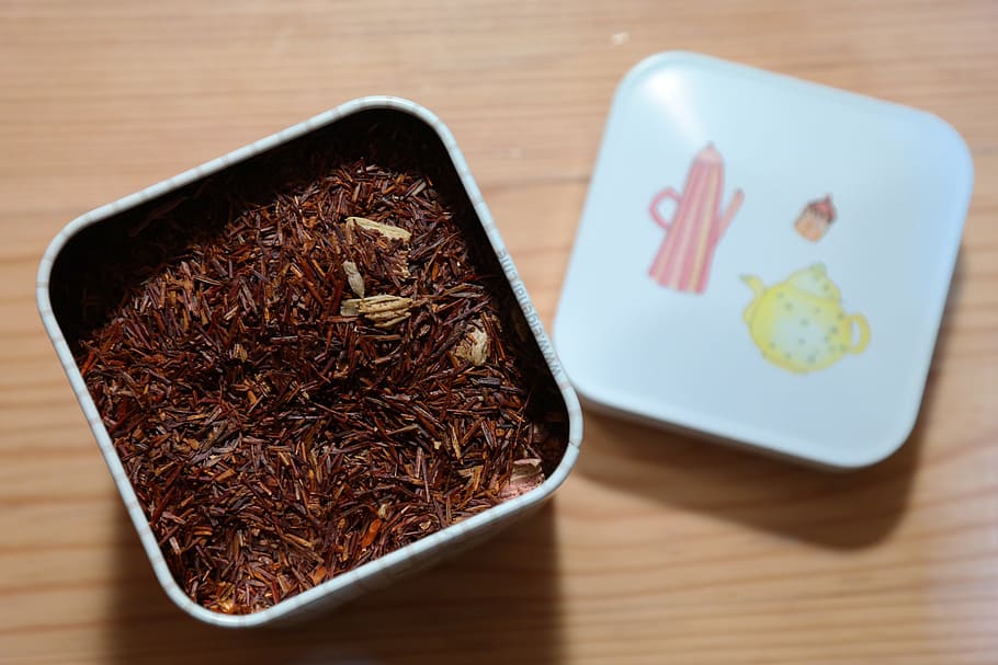 white aluminum box on brown wooden surface, tea caddy, tee HD wallpaper