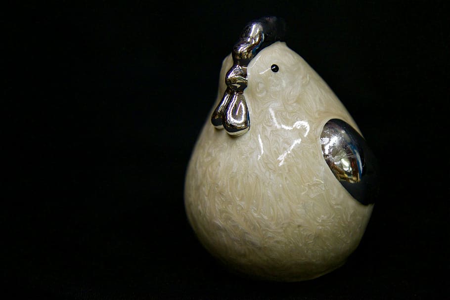 art, ceramic, glaze, chicken, black background, studio shot HD wallpaper