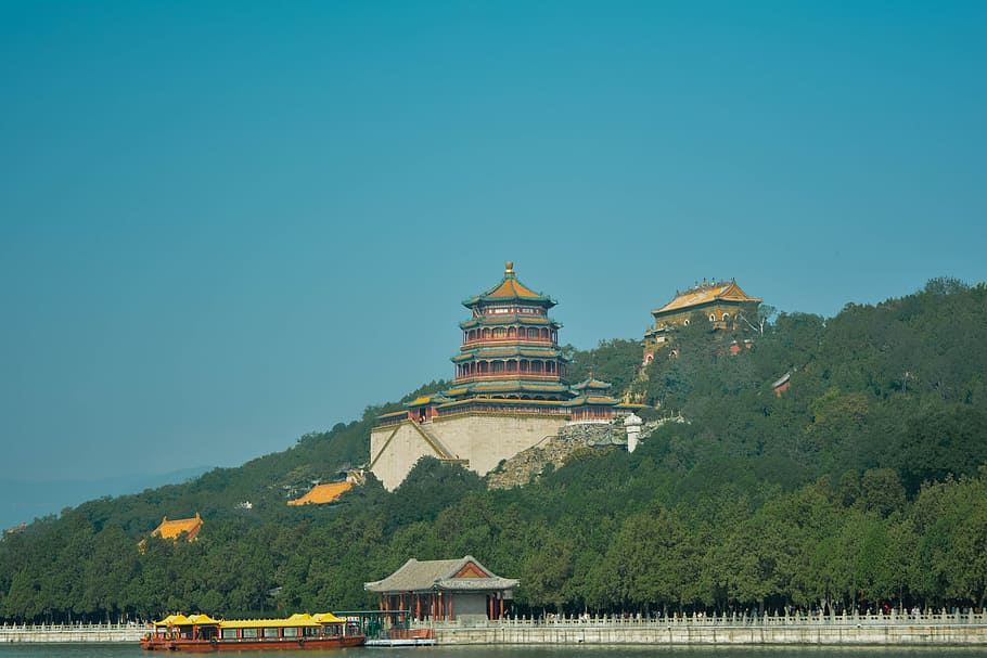The Summer Palace, Longevity Hill, chinese architecture, outdoors, HD wallpaper