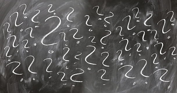 question mark writings on board, school, learn, solution, matter HD wallpaper