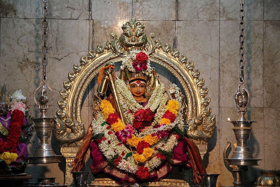 Indian, Divinity, Temple, Flowers, religion, worship, religious HD wallpaper