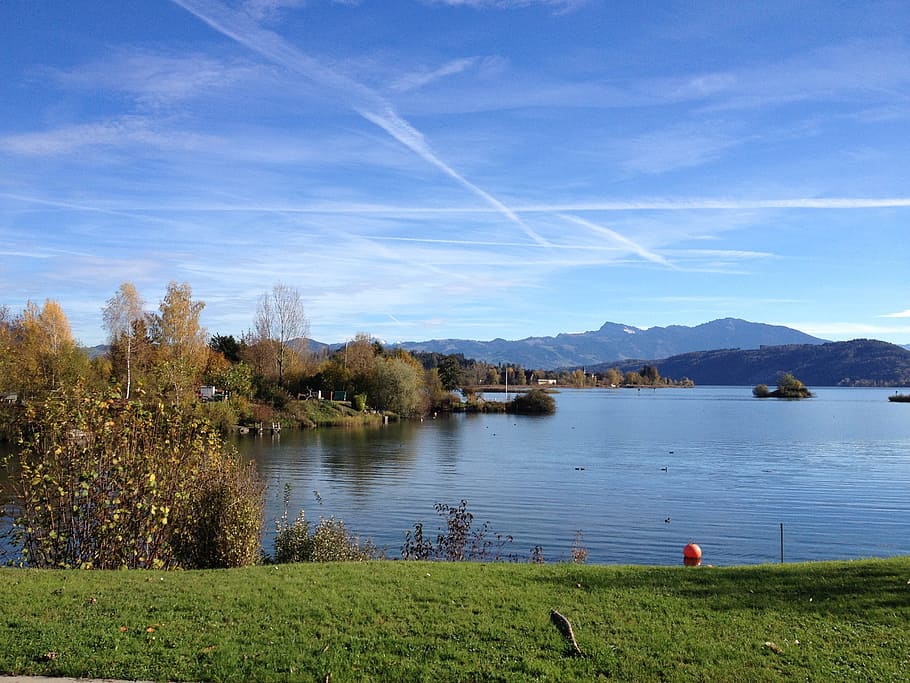 Lake Zurich, Switzerland, View, sanderson, autumn, distant view, HD wallpaper
