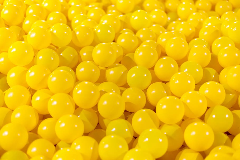 yellow balls, pattern, background, reflection, shadow, large group of objects HD wallpaper