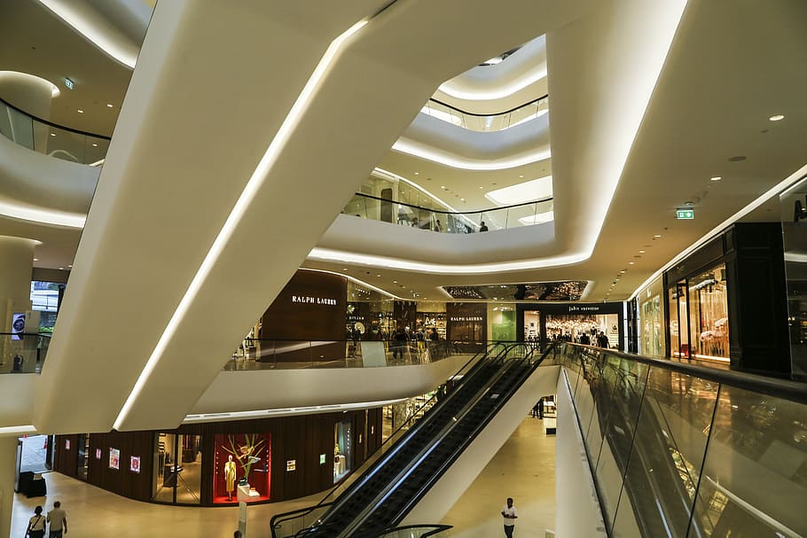 architectural photography of inside of white building, central embassy HD wallpaper