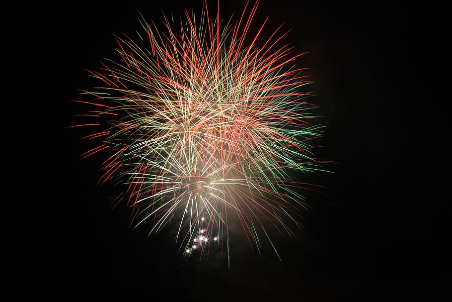fireworks, night, darkness, pyrotechnics, fires, explosion HD wallpaper