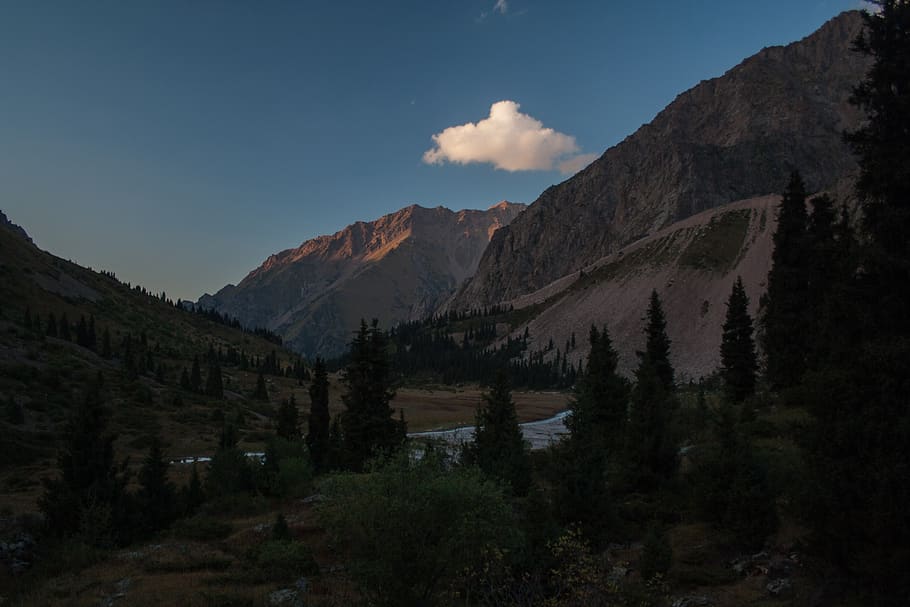 mountains, evening, efi, sky, scenics - nature, tranquil scene HD wallpaper