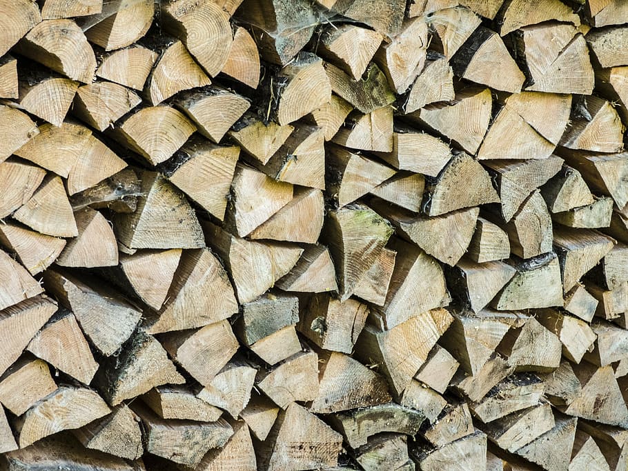 wood, firewood, growing stock, holzstapel, stacked up, sawed off, HD wallpaper