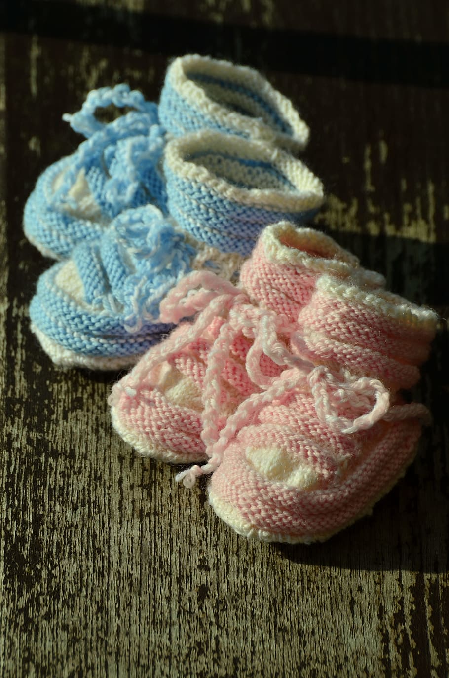 two toddler's pairs of crochet shoes, baby shoes, birth, greeting, HD wallpaper