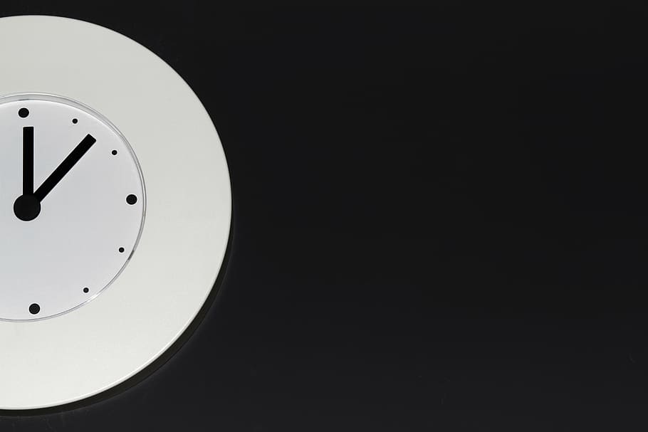 round white analog clock, time, minute, hour, second, time clock HD wallpaper