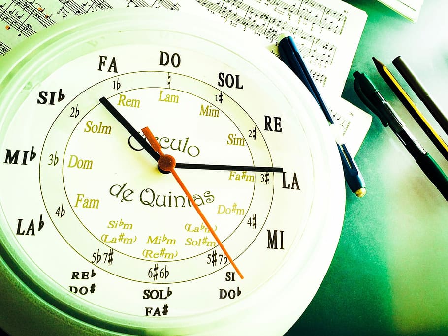 Music, Circle Of Fifths, Harmony, time, clock, business, data
