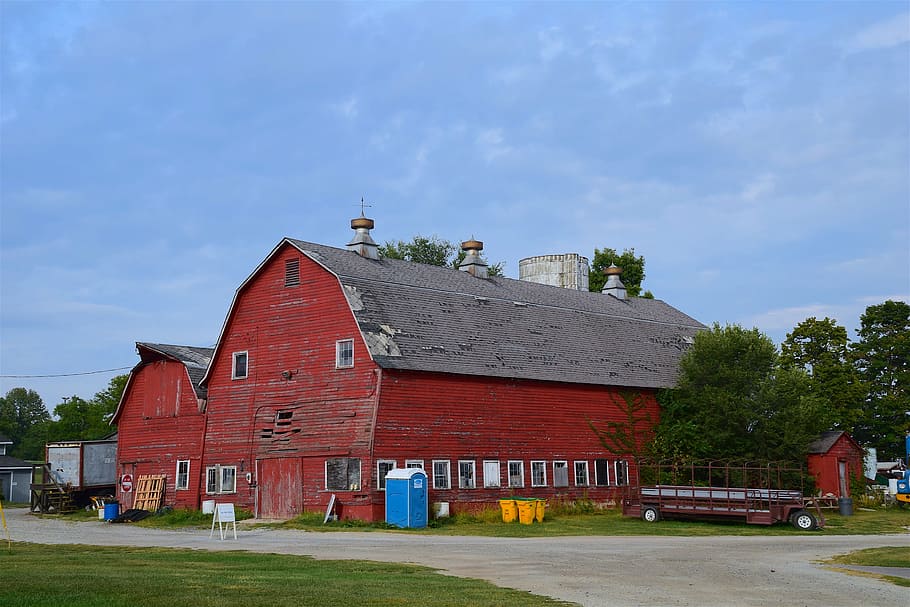 red barn, farm, rural, country, agriculture, farming, countryside HD wallpaper