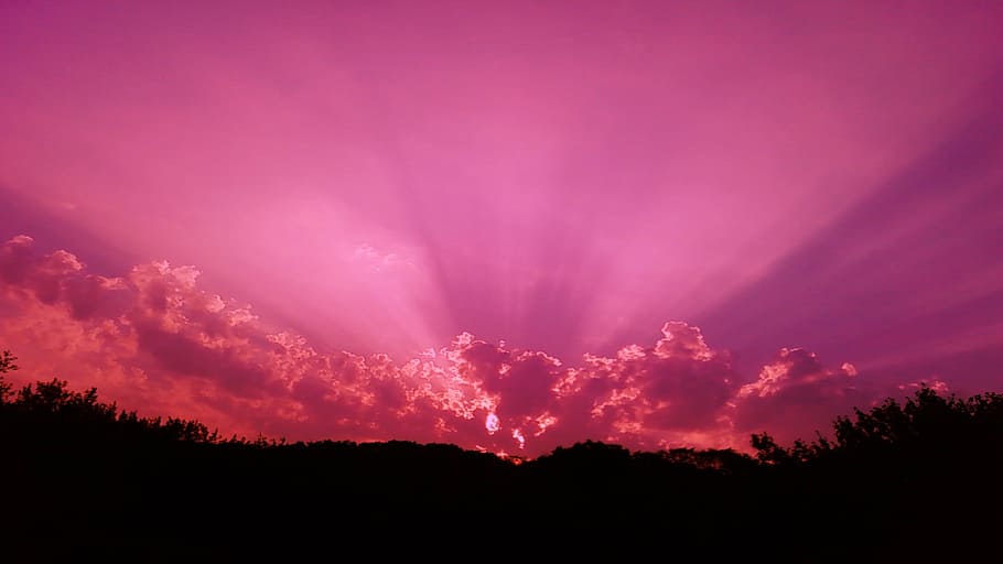 golden hour photography, purple, sky, sunset, pink color, beauty in nature HD wallpaper