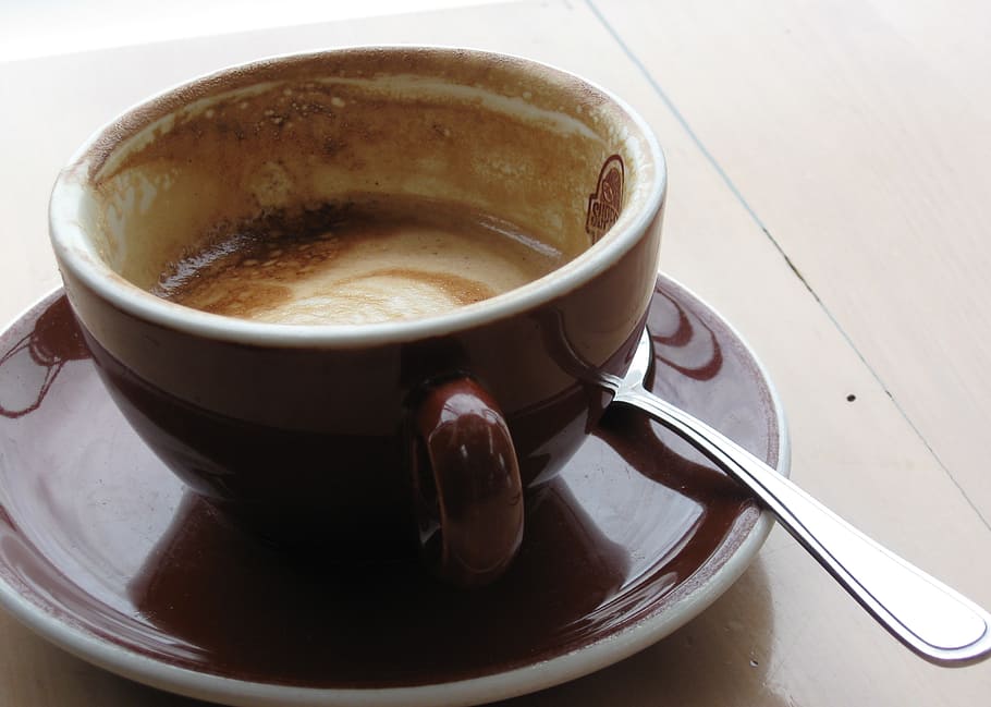 brown ceramic cup on saucer filled with coffee, beverages, drink HD wallpaper