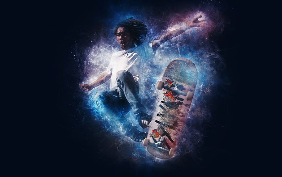 man playing skateboard, Sport, Skateboarder, skateboarding, lifestyle, HD wallpaper