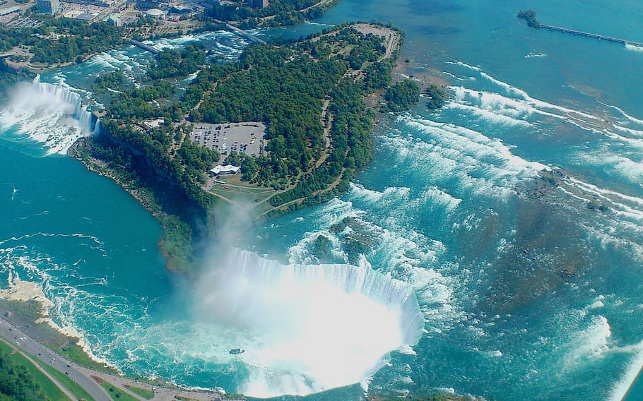 aerial photo of Niagara Falls in Canada, waterfall, sea, scenics - nature, HD wallpaper