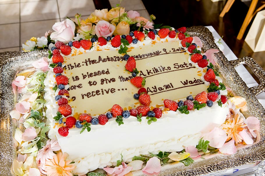 wedding, wedding cake, marriage, bible, words, quotation marks, HD wallpaper