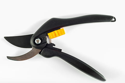 black and gray garden pruner on white surface, background, isolated HD wallpaper