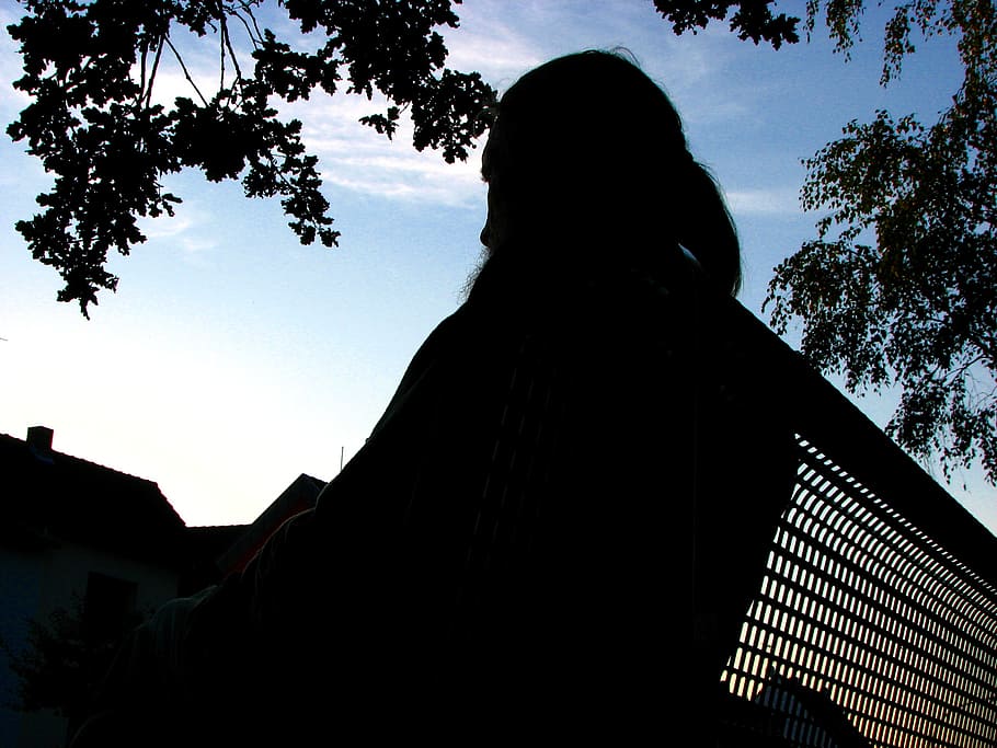 man, bank, evening, abendstimmung, human, sit, rest, silhouette HD wallpaper
