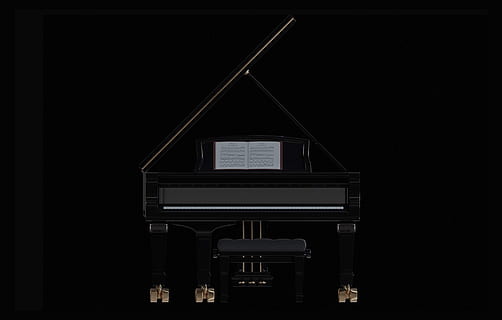 black grand piano, wing, keys, classic, instrument, keyboard instrument HD wallpaper