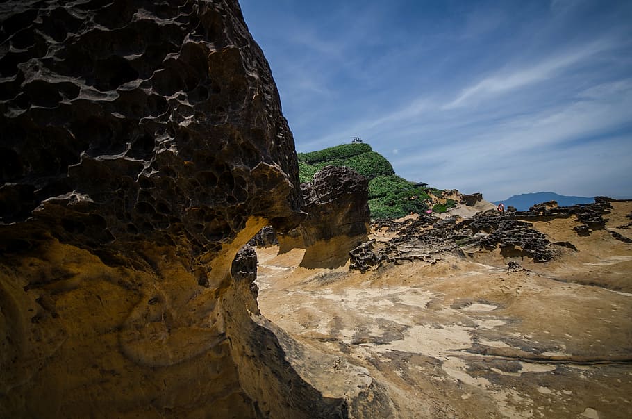yehliu geopark, natural rocks, taiwan, beautiful natural scenery, HD wallpaper