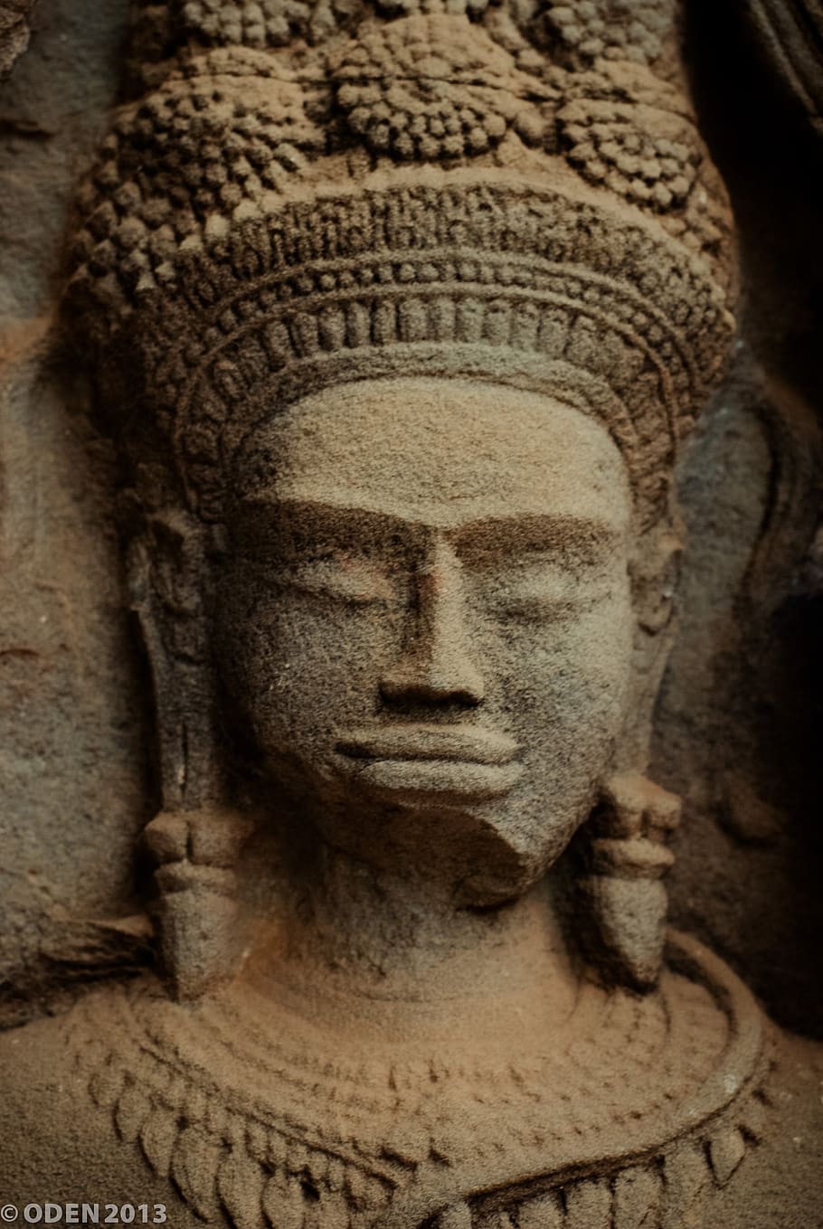 face, mask, statue, wall, stone, cambodia, architecture, historic HD wallpaper