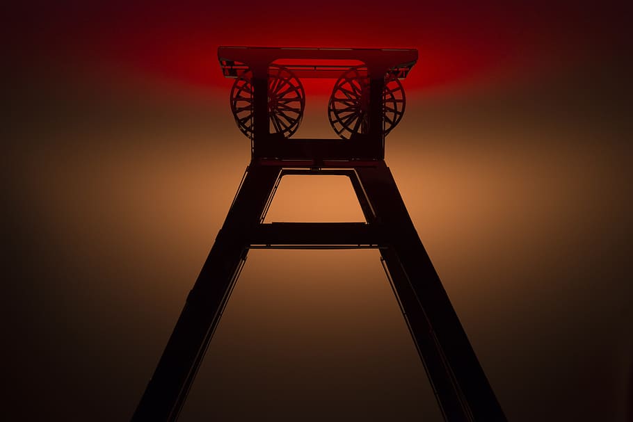 Ruhr Area, Headframe, Mine, Carbon, bill, no people, illuminated HD wallpaper