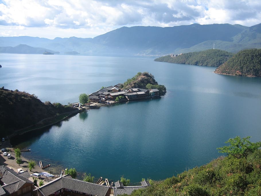 lugu lake, china, yns, water, scenics - nature, beauty in nature, HD wallpaper
