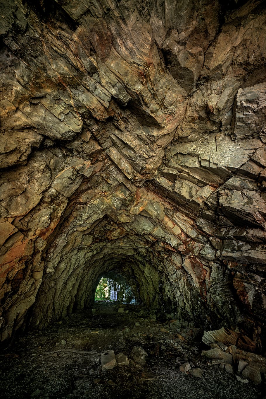 tunnel, rock, old, no people, textured, architecture, rough HD wallpaper