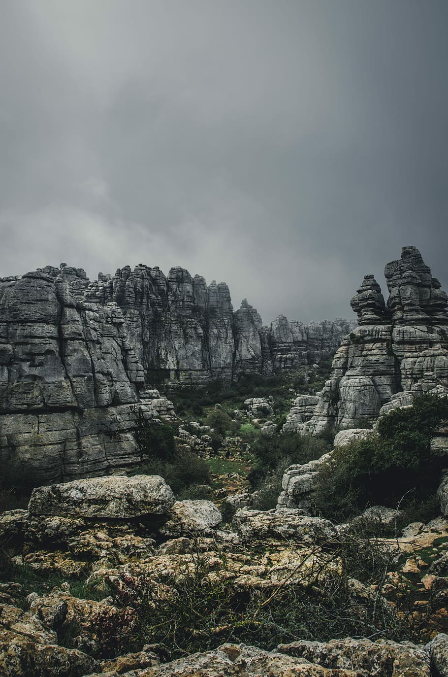photo of black mountains, rock mountain during daytime, sky, cloud HD wallpaper