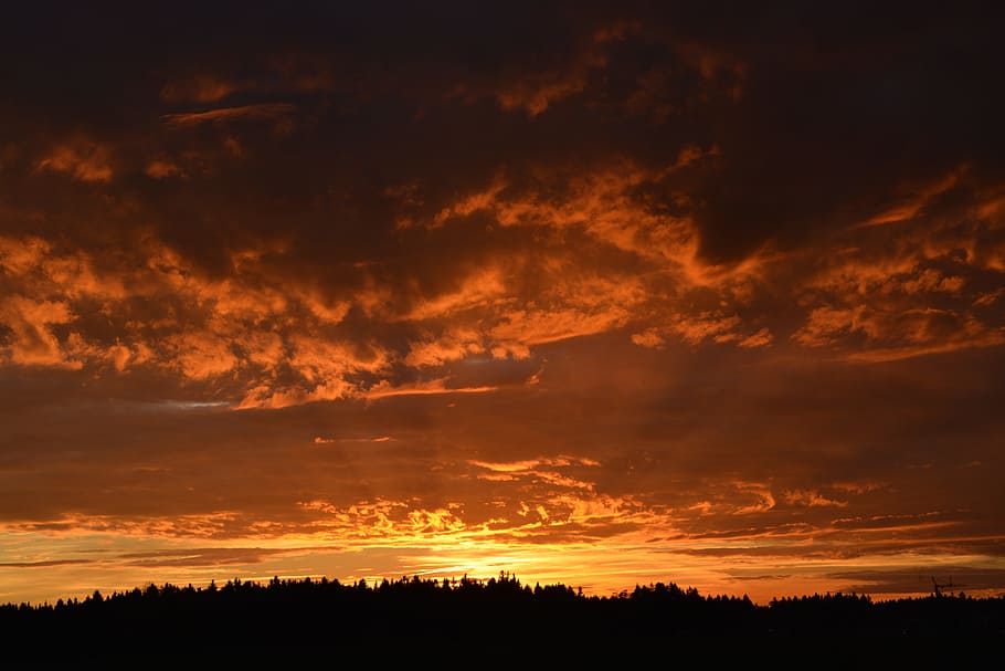 sun, evening, sunset, clouds, sky, evening sky, warm, afterglow HD wallpaper