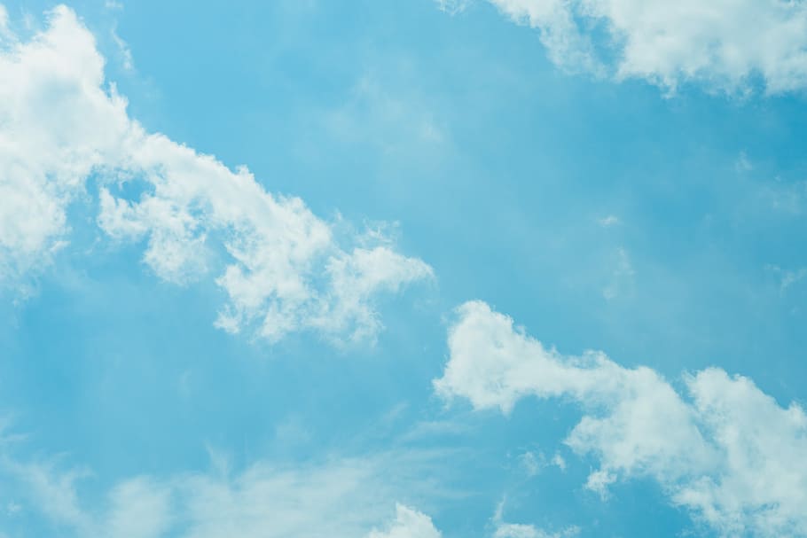 white clouds and blue sky, aerial view of white clouds, bright HD wallpaper