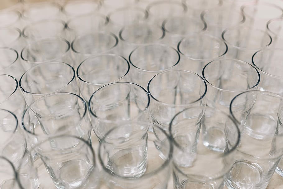 Collection of glasses, cup, glassware, drinking, laboratory, research HD wallpaper