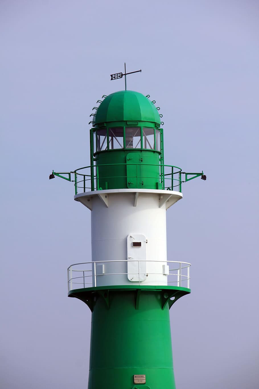 Lighthouse, Stripes, White, green, green and white, sea, green color HD wallpaper