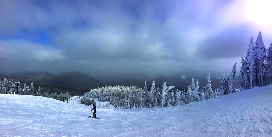 ski, winter, snow, mountain, nature, trembling, canada, cold temperature, HD wallpaper