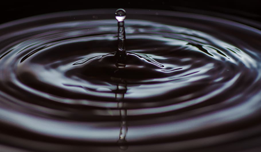 Water, Droplet, Macro, rippled, motion, concentric, splashing HD wallpaper