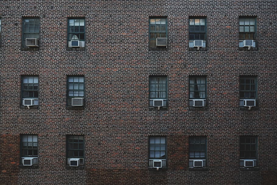 brown concrete building, brown concrete building wall, brick HD wallpaper