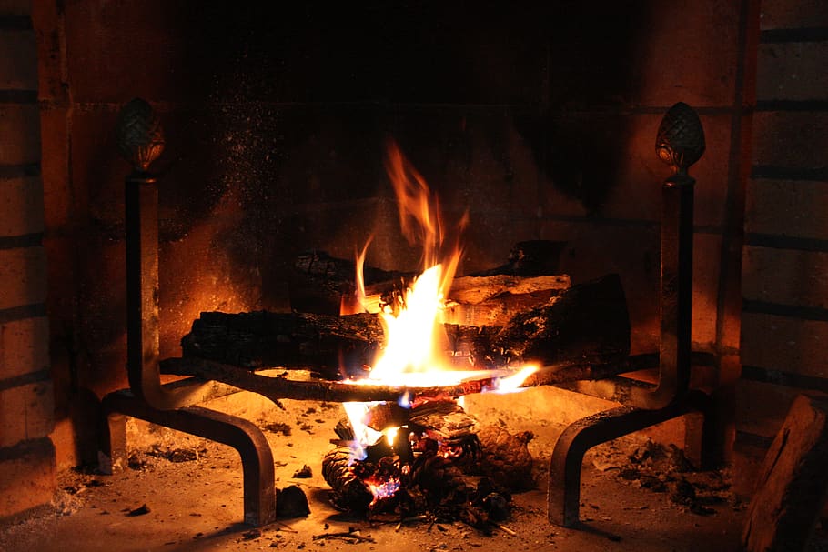 fire, fireplace, flames, stoke, hot, burning, heat - temperature HD wallpaper