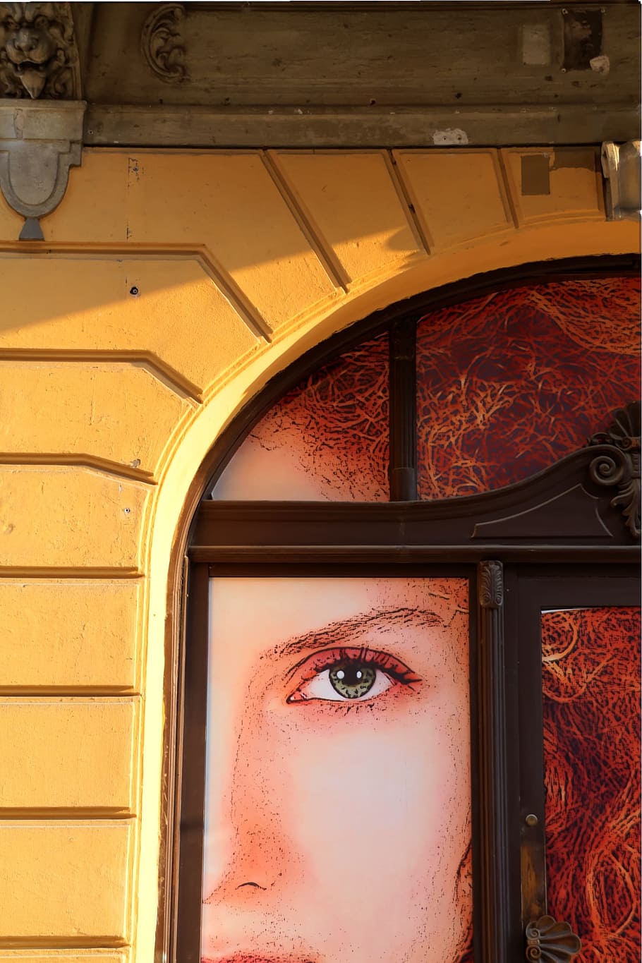 window, arch, model, billboard, facade, face, street scene HD wallpaper