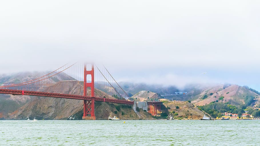 Golden Gate Bridge in San Francisco, U.S.A. during cloudy daytime HD wallpaper