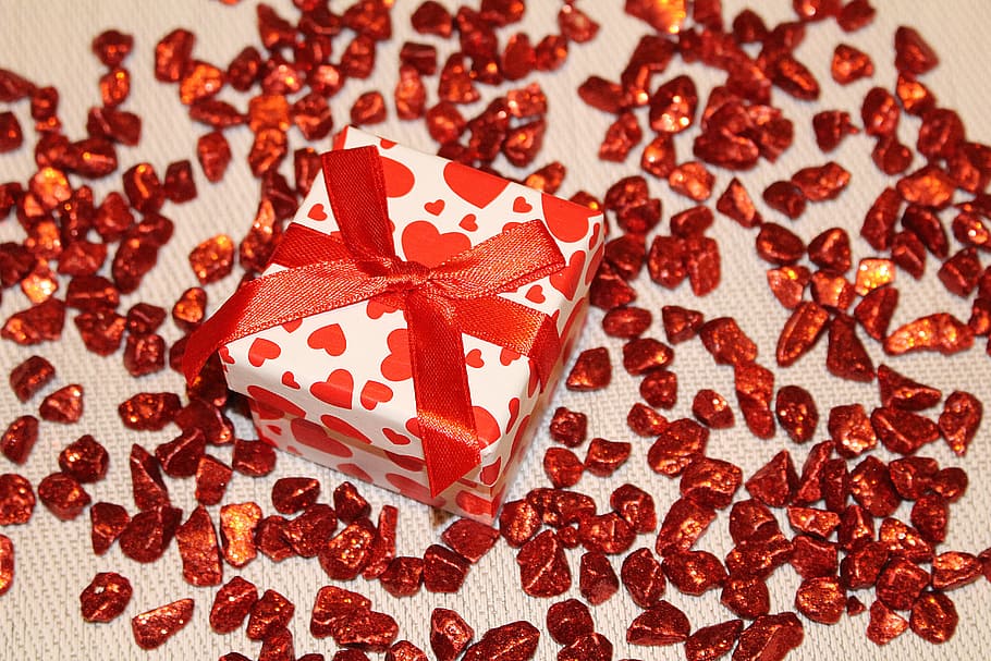 loop, gift, packaging, decoration, red, celebration, christmas HD wallpaper
