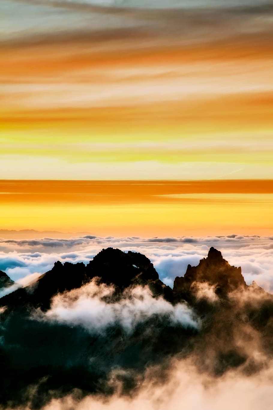 Sunrise, Mountains, Clouds, Fog, sky, landscape, nature, outdoors HD wallpaper